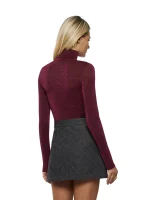 Dolcevita manica lunga con arriccio laterale in tulle lurex