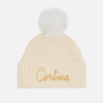 Berretto Wengen W F con pompon bianco