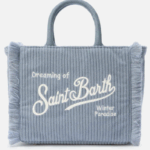 Borsa a mano Vanity Mini Corduroy in velluto a coste e faux suede