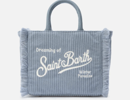 Borsa a mano Vanity Mini Corduroy in velluto a coste e faux suede