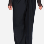 Pantalone gamba dritta con drappeggio blu