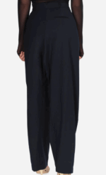 Pantalone gamba dritta con drappeggio blu