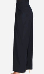 Pantalone gamba dritta con drappeggio blu