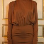 Abito mini con spalline cioccolato