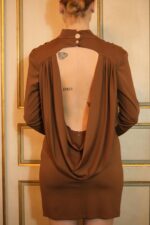 Abito mini con spalline cioccolato