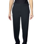 Pantaloni con pinces in enver satin nero