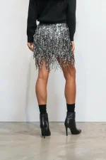 Gonna paillettes nero/argento