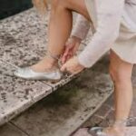 Ballerina in pelle metalizzata