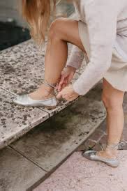 Ballerina in pelle metalizzata