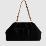 Borsa in pelle e velluto nero