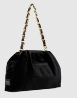 Borsa in pelle e velluto nero