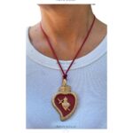 Ciondolo cuore sacro oro-rosso