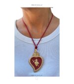 Ciondolo cuore sacro oro-rosso