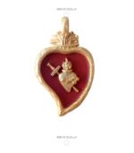 Ciondolo cuore sacro oro-rosso