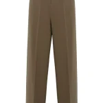 Pantalone sartoriale gamba dritta verde militare