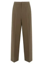 Pantalone sartoriale gamba dritta verde militare