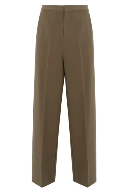 Pantalone sartoriale gamba dritta verde militare