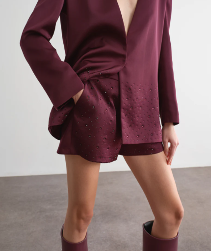 Giacca con strass bordeaux