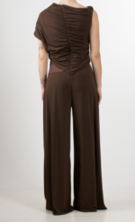 Tutina monospalla con drappeggio nero