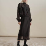 Lilian gonna midi in organza nero