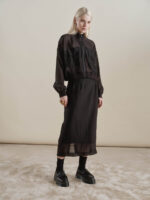 Lilian gonna midi in organza nero