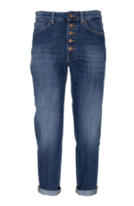 Jeans Kons co bottone gioiello blu