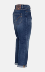 Jeans Kons co bottone gioiello blu