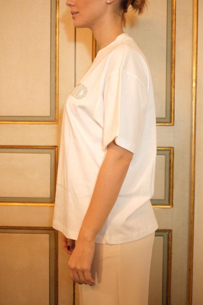 T-shirt in cotone crema