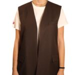 Gilet monopetto marrone