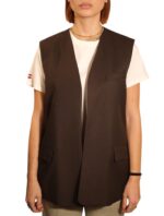 Gilet monopetto marrone