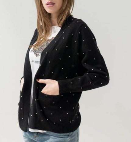 Cardigan con applicazioni