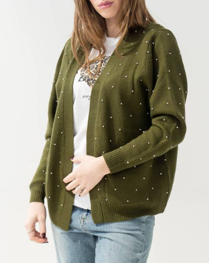 Cardigan con applicazioni