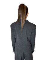 Giacca crop in frescolana grigia