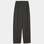 Pantalone a palazzo con pinces sartoriali nero
