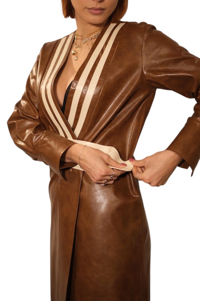 Abito midi in ecopelle