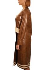 Abito midi in ecopelle