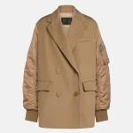 Dondup Peacoat doppiopetto over in gabardina di lana e nylon