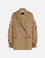 Dondup Peacoat doppiopetto over in gabardina di lana e nylon