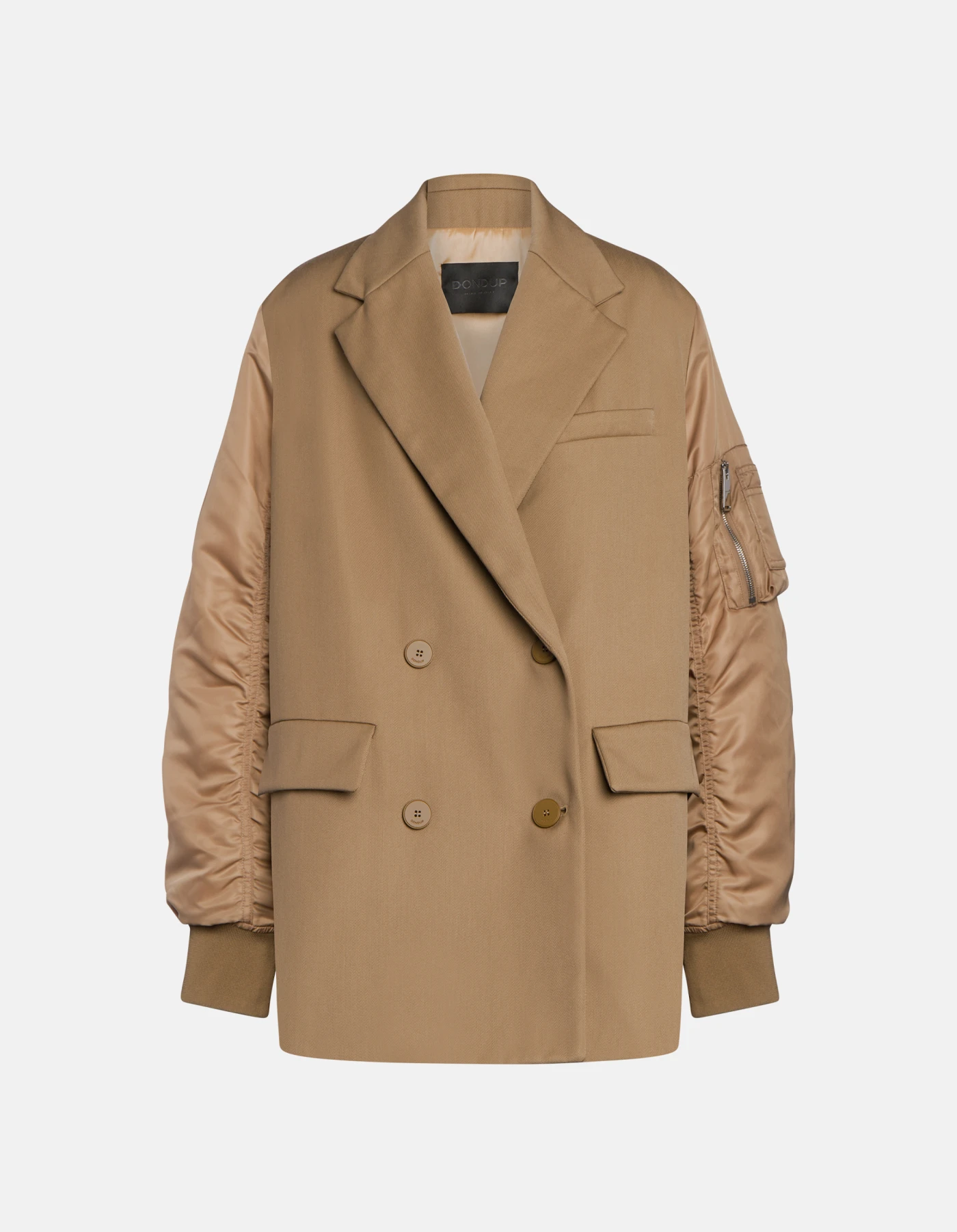 11429 Dondup Peacoat doppiopetto over in gabardina di lana e nylon