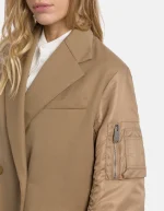 Dondup Peacoat doppiopetto over in gabardina di lana e nylon