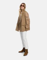Dondup Peacoat doppiopetto over in gabardina di lana e nylon