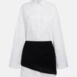 Dondup Abito bianco corto in gabardina tinto filo