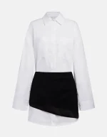 Dondup Abito bianco corto in gabardina tinto filo