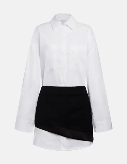 Dondup Abito bianco corto in gabardina tinto filo