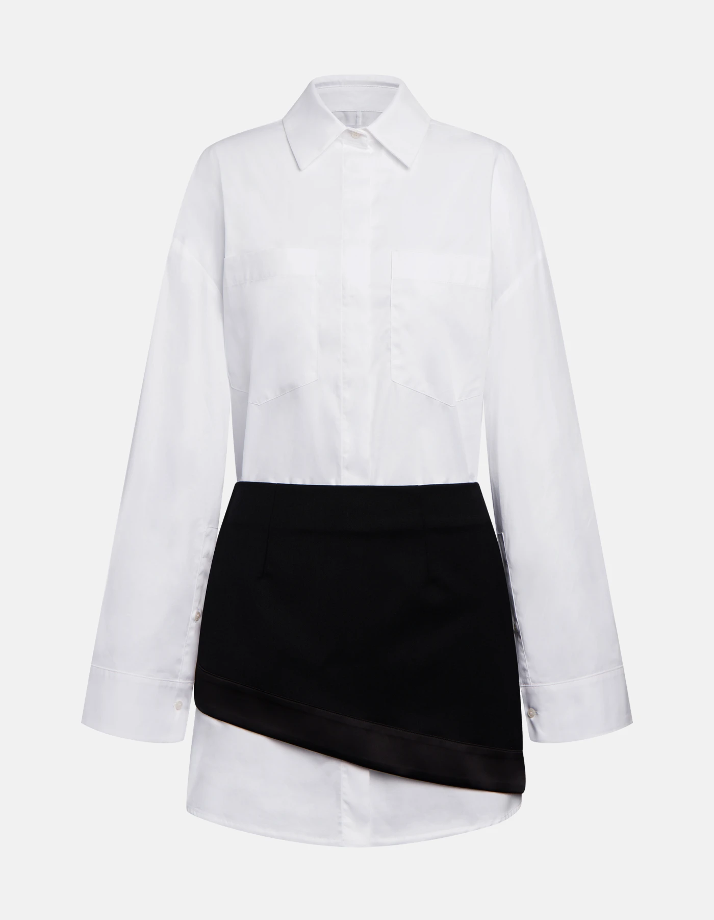 11434 Dondup Abito bianco corto in gabardina tinto filo