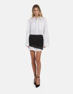 Dondup Abito bianco corto in gabardina tinto filo