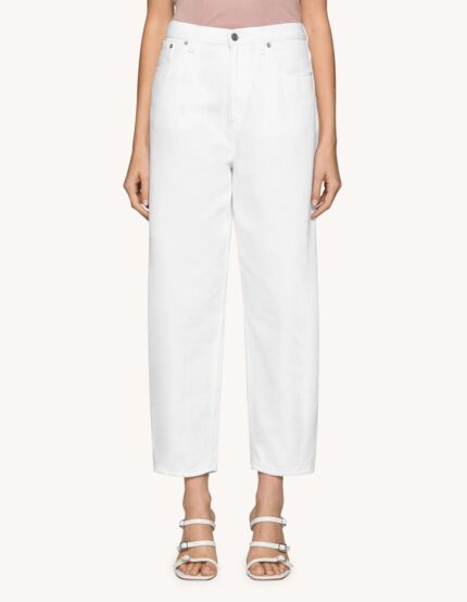 Dondup Jeans Bessie loose in bull fisso bianco