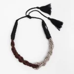 ALYSI COLLANA INTRECCIATA CON PERLINE