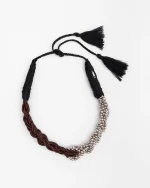 ALYSI COLLANA INTRECCIATA CON PERLINE