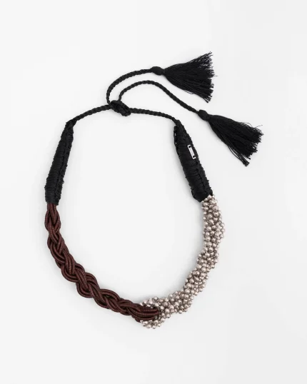 ALYSI COLLANA INTRECCIATA CON PERLINE